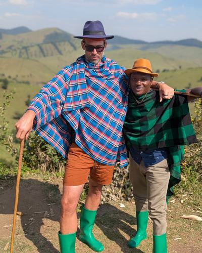 In the Virunga foothills before setting off to find the gorilla families — Volcano Peaks Safaris Rwanda guests