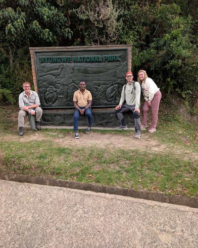 At the entrance to Nyungwe National Park — Volcano Peaks Safaris Rwanda guests