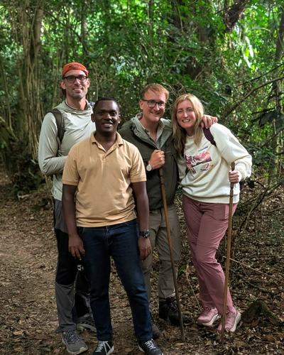 Following a forest trail through Nyungwe with our guide — Volcano Peaks Safaris Rwanda guests