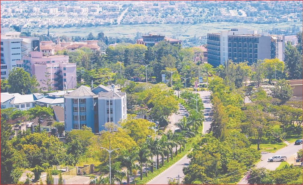 Kigali and the surrounding green hills