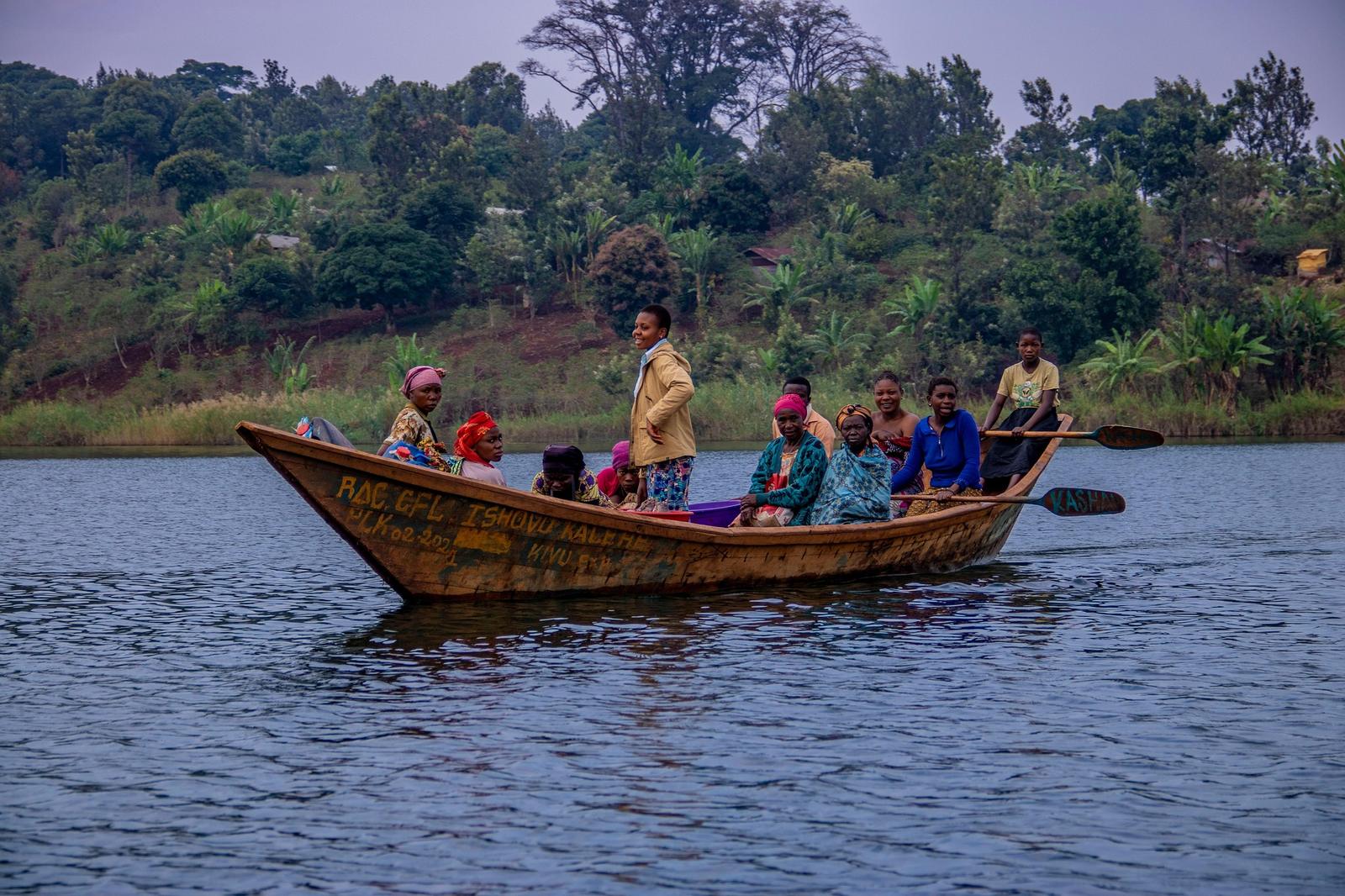 Local boat on Lake Kivu