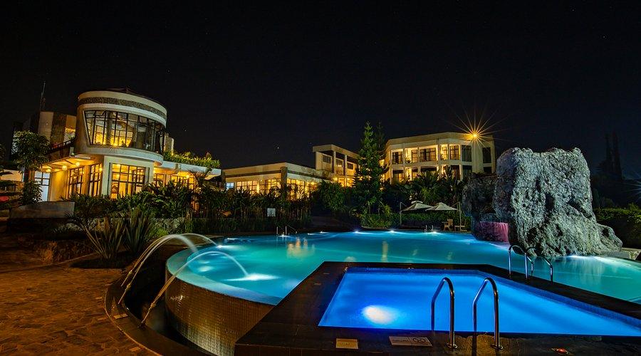 Lodge pool at night