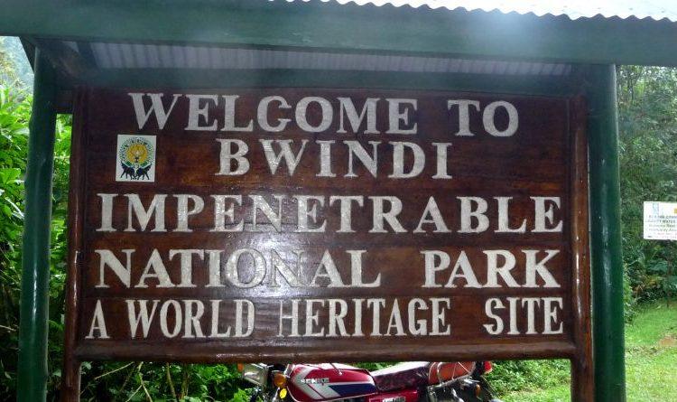 Bwindi Impenetrable National Park welcome sign